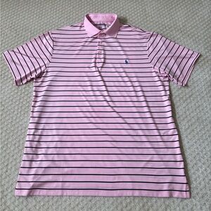 Polo by Ralph Lauren Pink and Blue Striped Polo Shirt